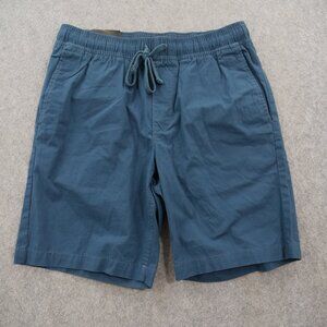 Banana Republic Shorts Mens Small Blue Deck Flat Front Chino Elastic 8" New